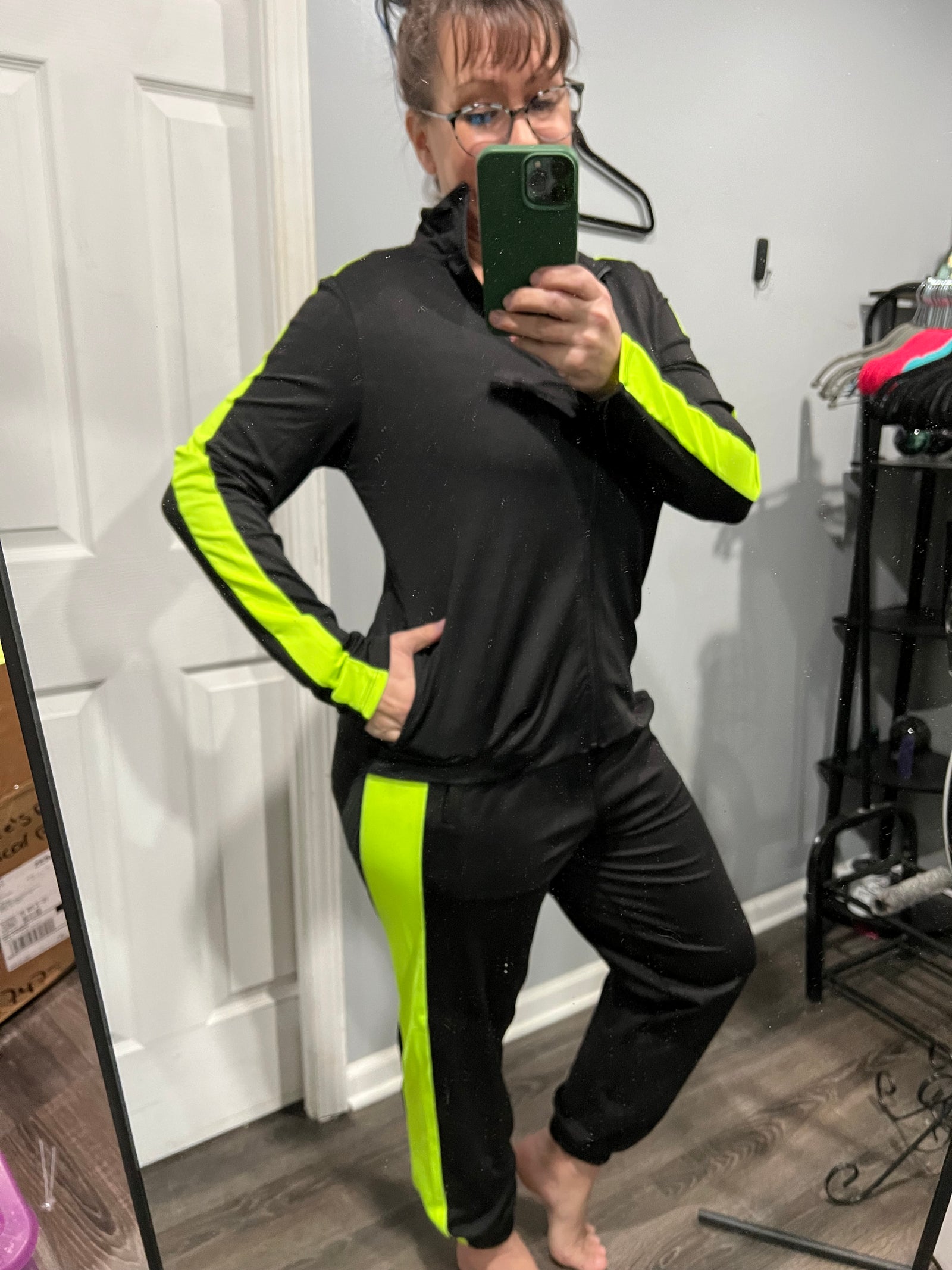 Black and Neon Track Suit