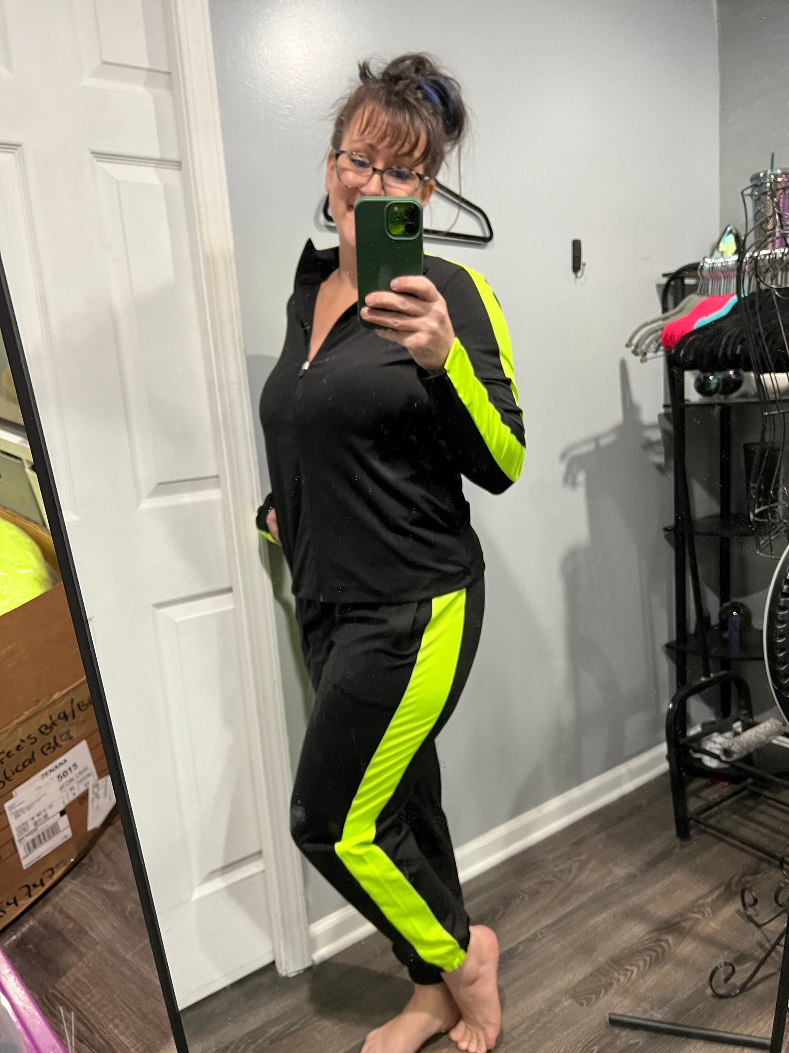 Black and Neon Track Suit