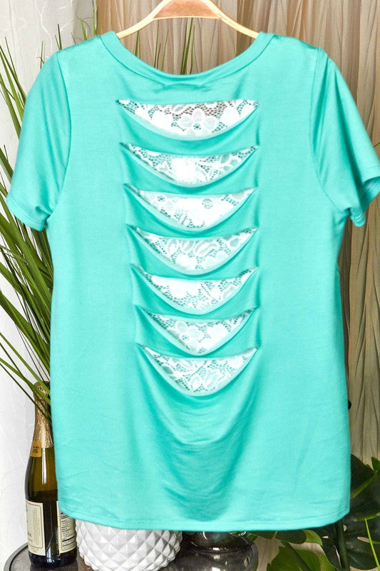 SMALL ONLY Lace Cut Top - TWO COLORS