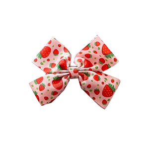 4" strawberry bow