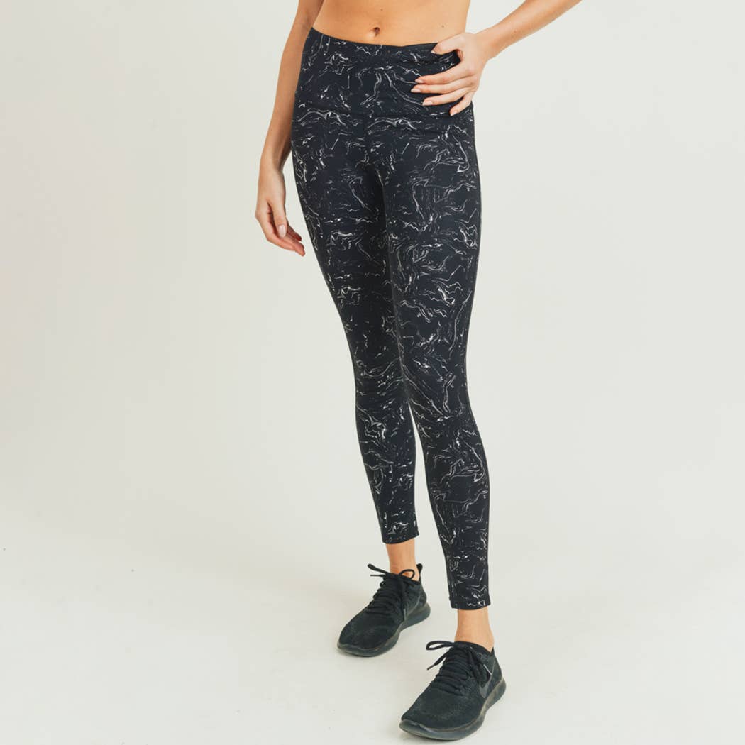 SMALL ONLY Marble Swirl Print Highwaist Leggings