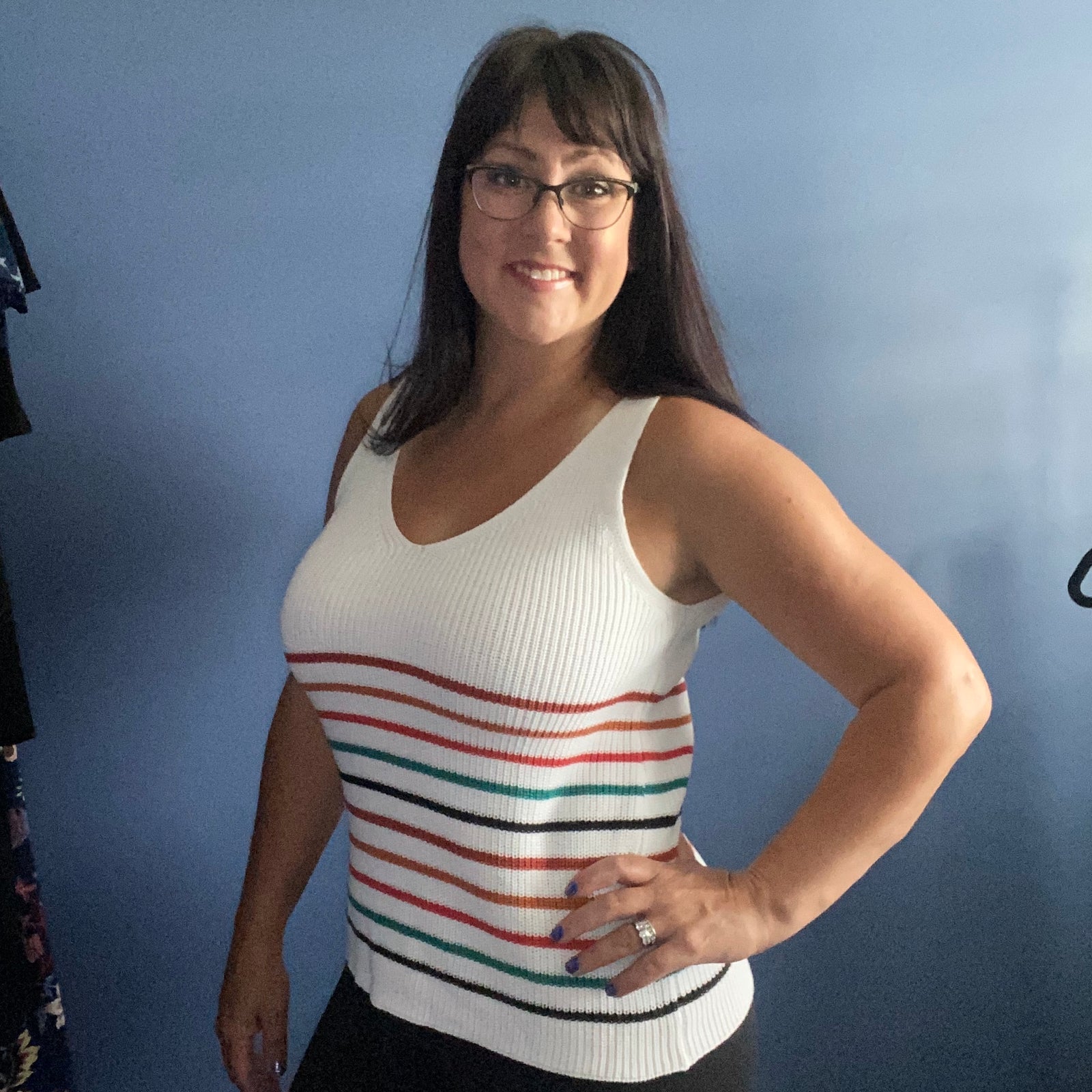 SMALL ONLY Knit Striped Tank