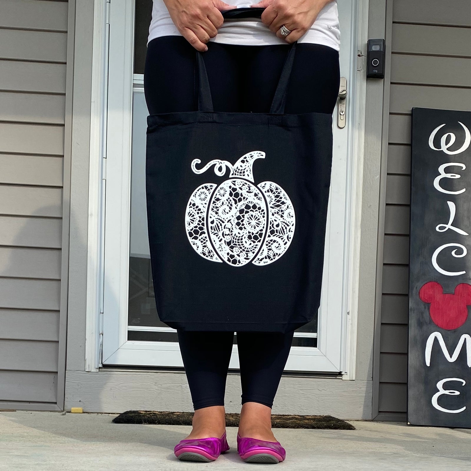 Lace Pumpkin Tote Bag