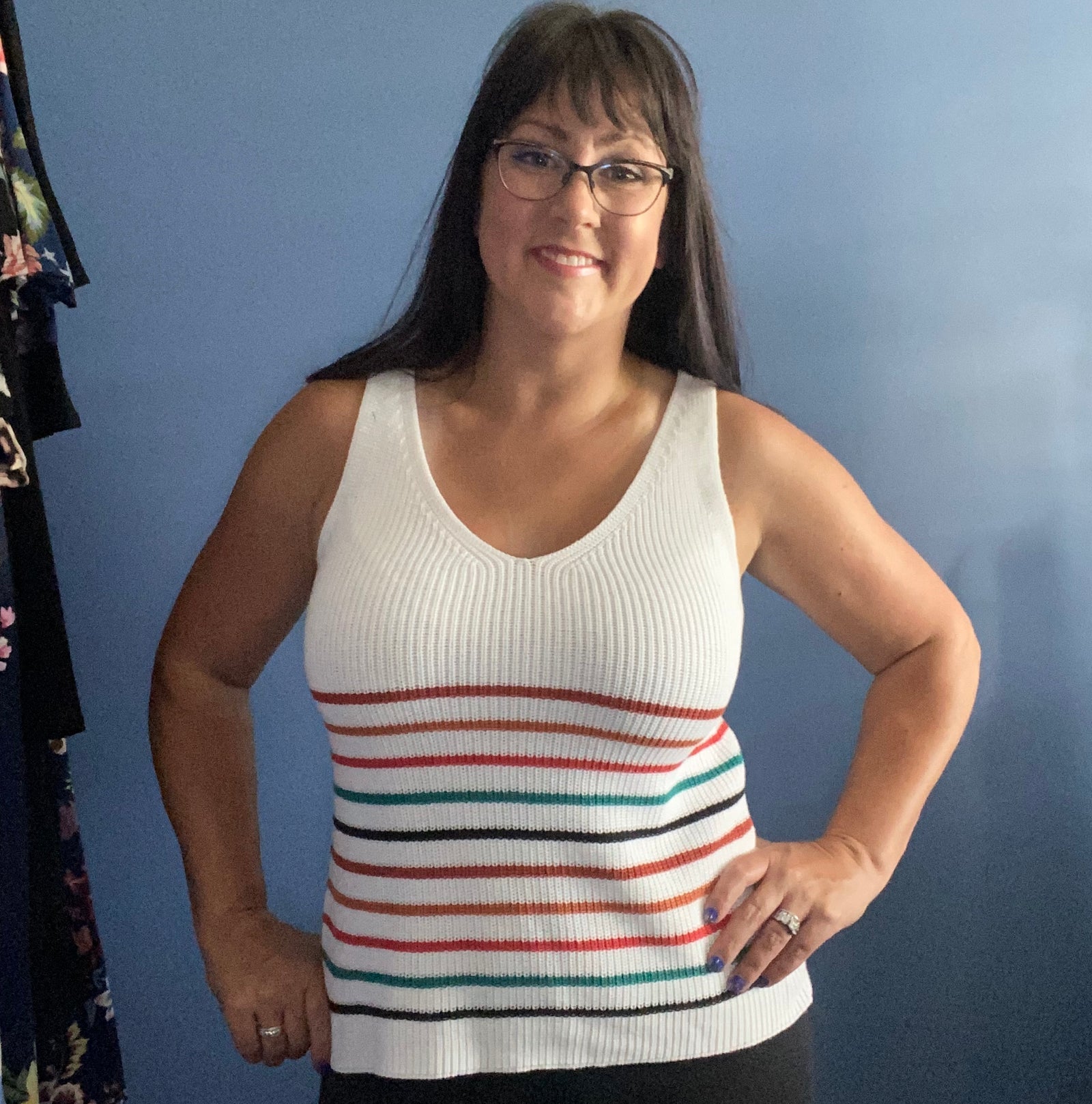 SMALL ONLY Knit Striped Tank