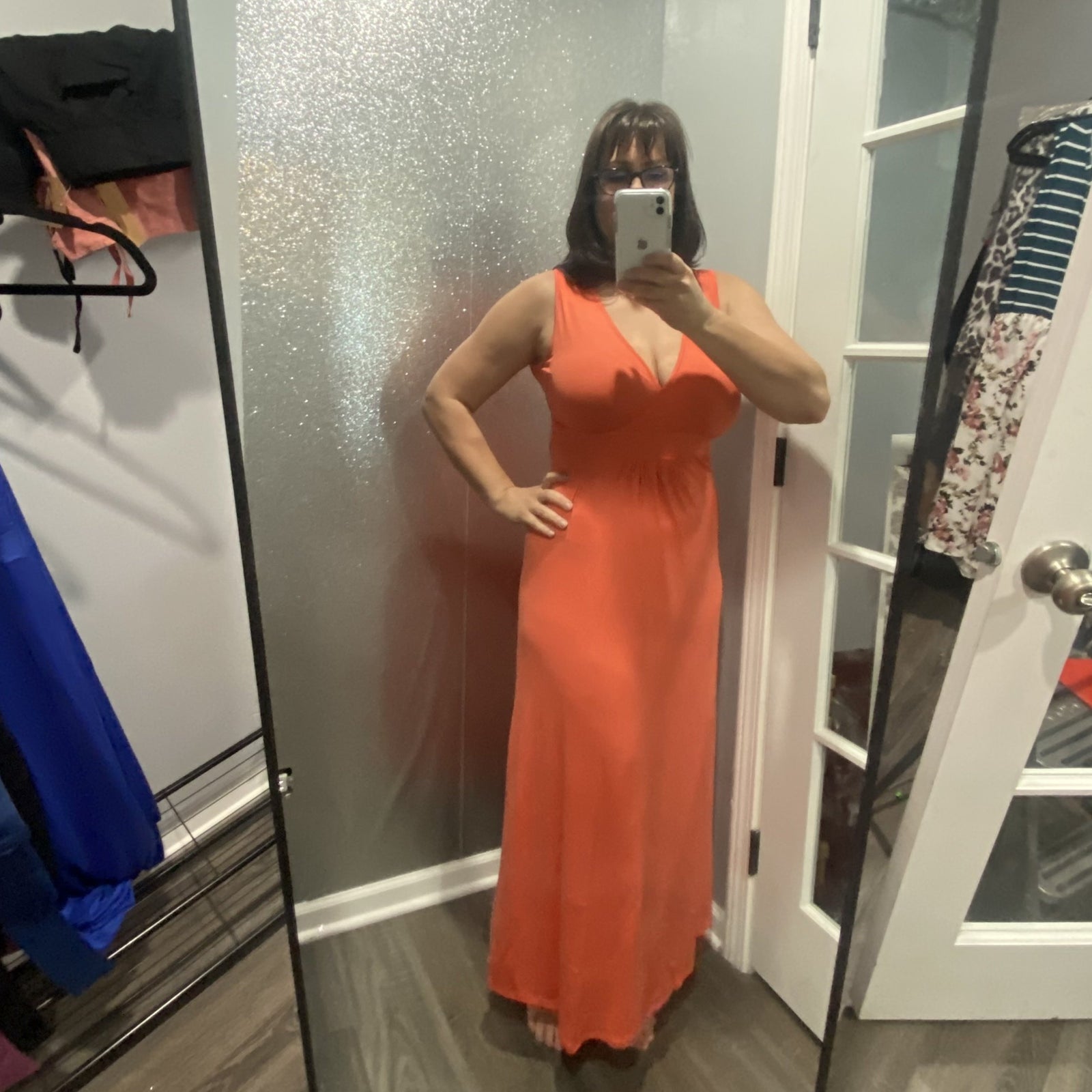 SMALL ONLY Sleeveless Surplice Maxi Dress - Coral