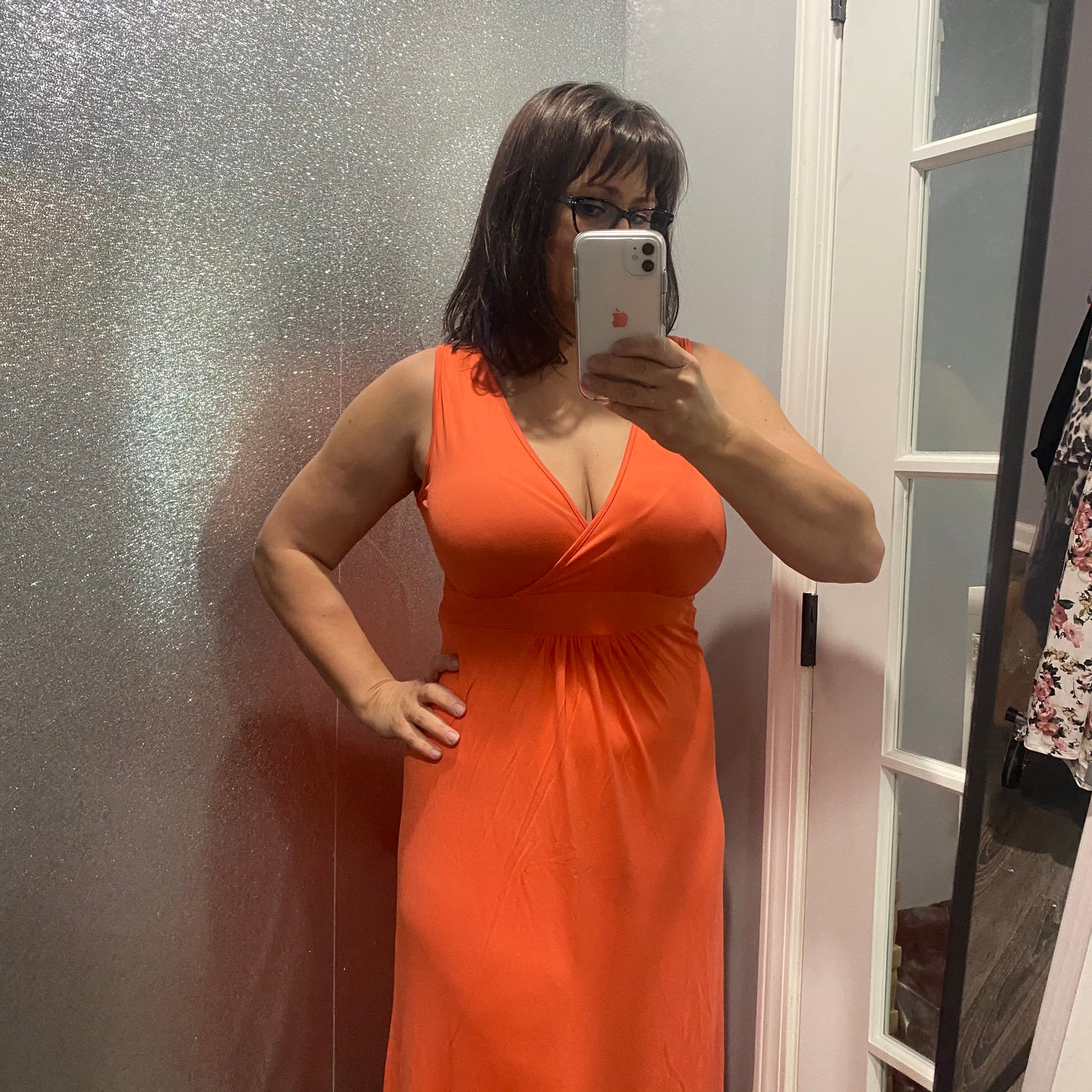 SMALL ONLY Sleeveless Surplice Maxi Dress - Coral