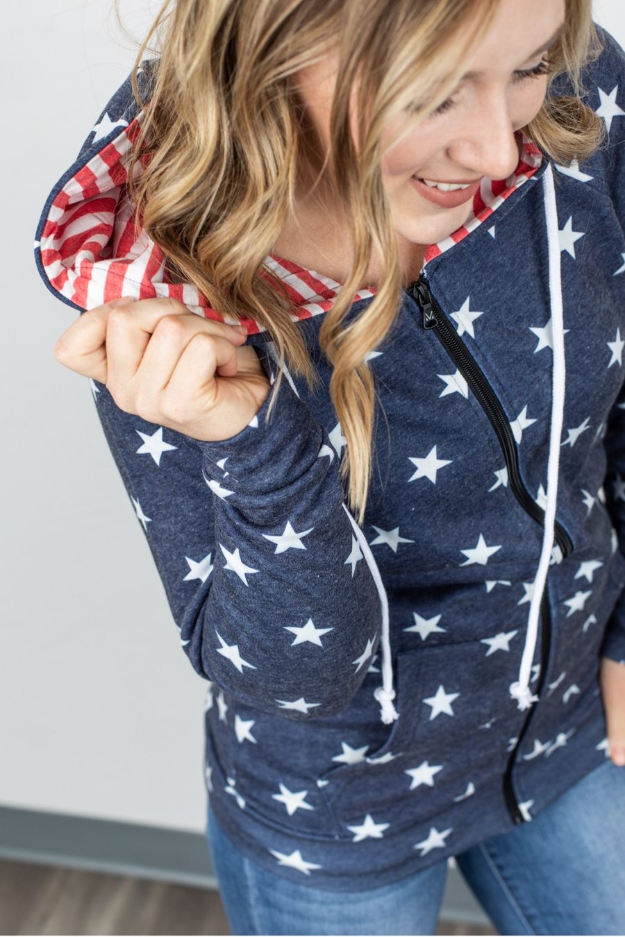 SMALL ONLY Stars & Stripes Full Zip Hoodie