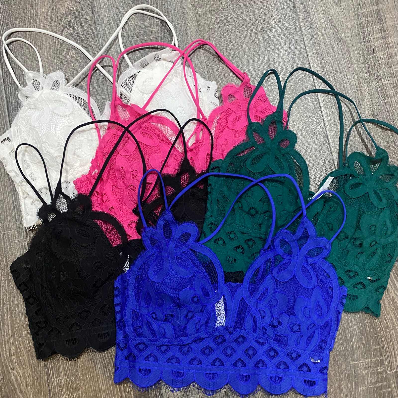 Crochet Lace Bralette w/Pads - MORE COLORS