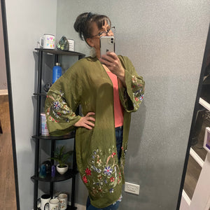 Olive Floral Kimono