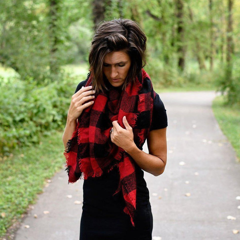 Red Buffalo Plaid Blanket Scarf