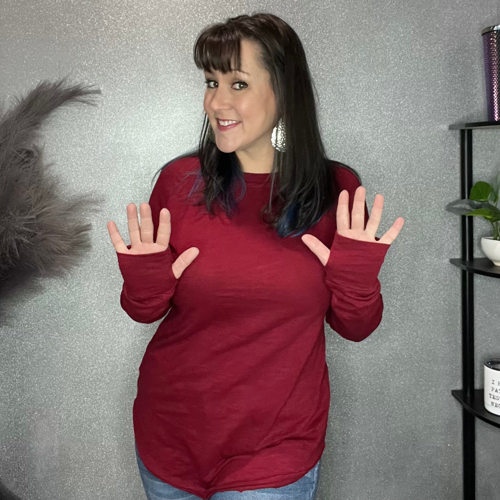 SMALL ONLY Slub Knit Thumbhole Tunic