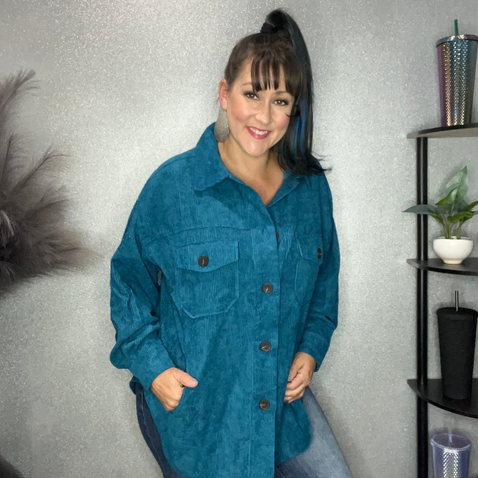 XL ONLY Oversized Corduroy Shacket