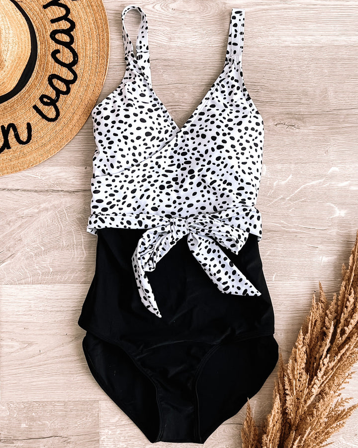 SMALL ONLY Dalmatian One Piece Swimsuit