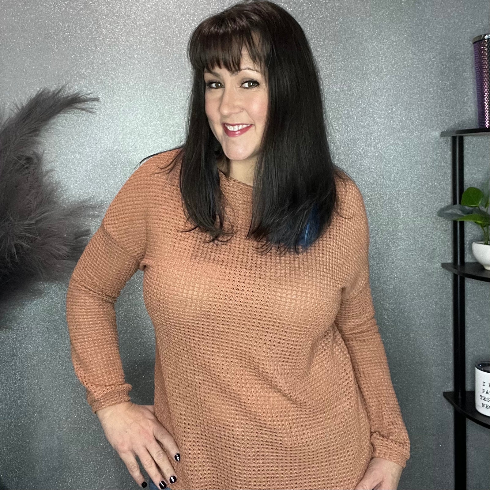 Crew Neck Waffle Top