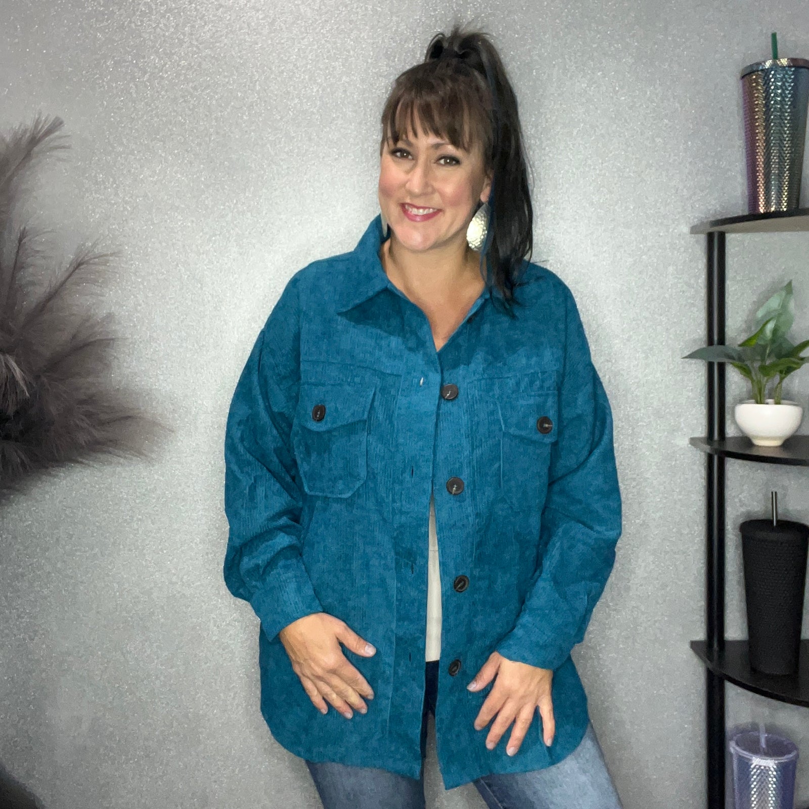 XL ONLY Oversized Corduroy Shacket