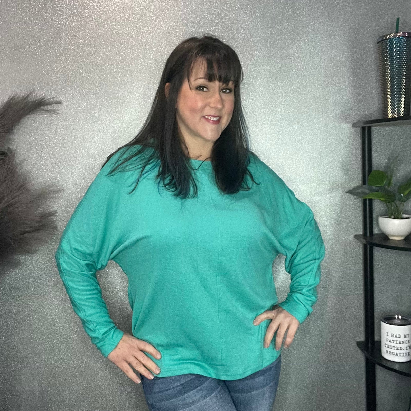 XL ONLY Front Seam Dolman Top