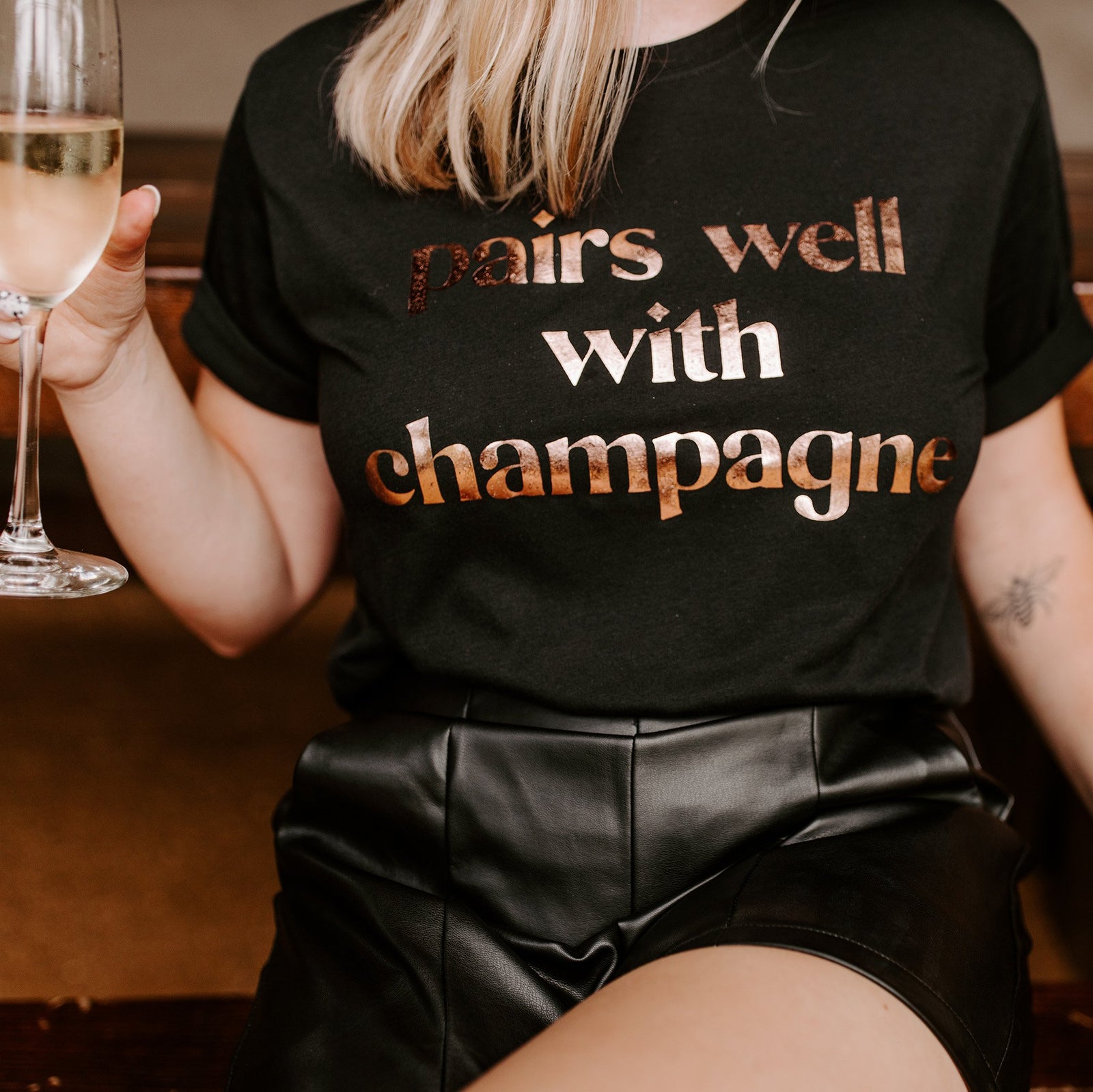 GRAPHIC TEE - Pairs Well w/Champagne