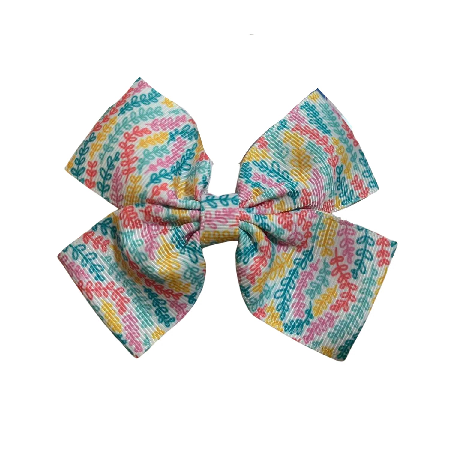 4" pastel abstract sprig hair bow