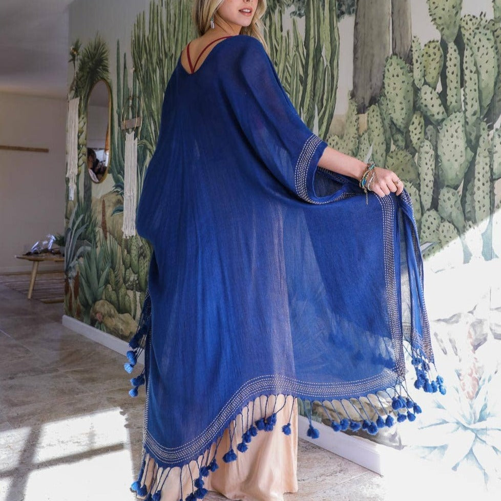 Longline Tassel Border Kimono
