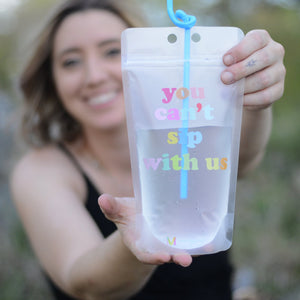 Reusable Adult Drink Pouches w/Straw